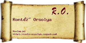 Rontó Orsolya névjegykártya